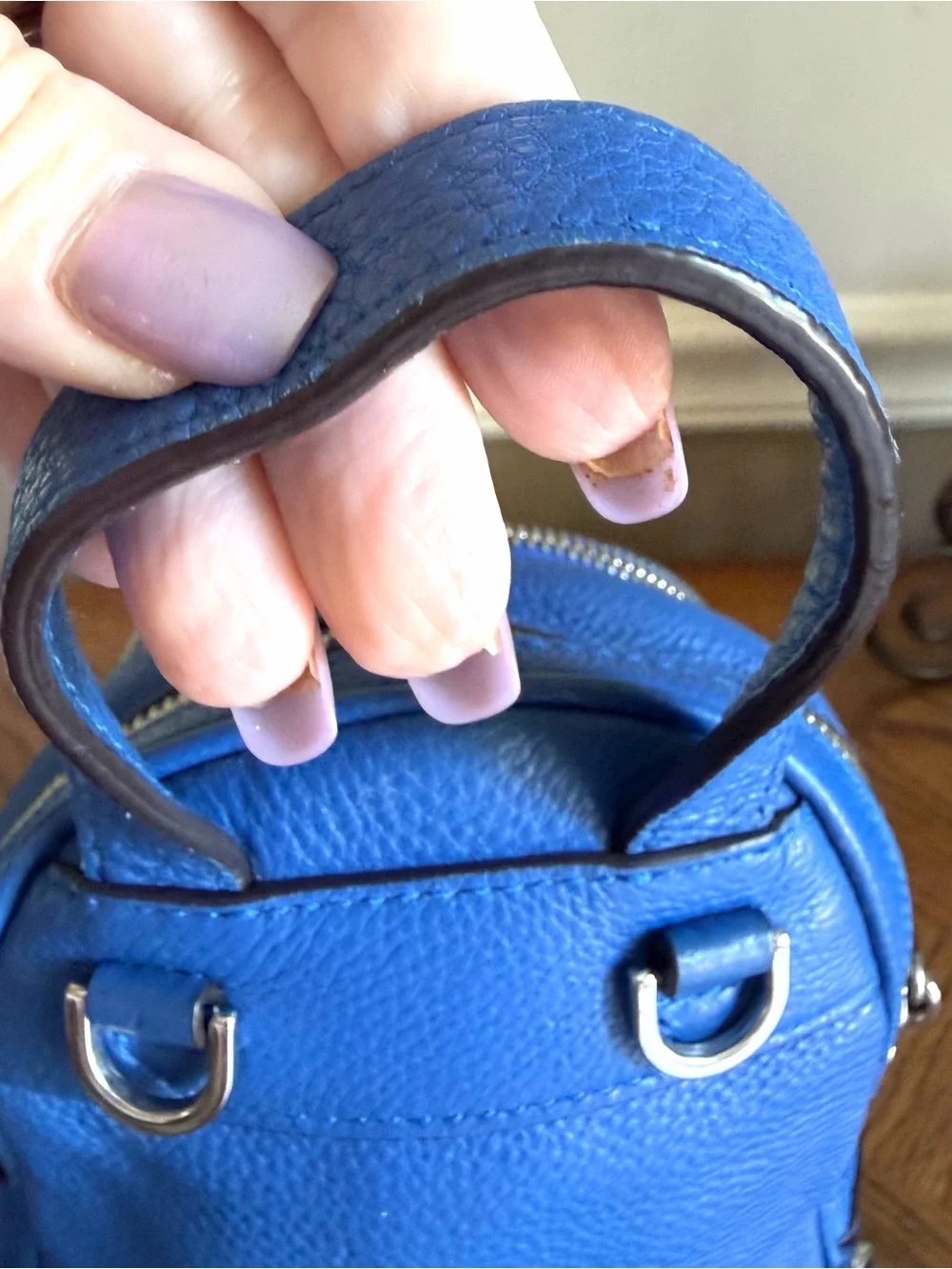 Michael Kors Royal Blue Like new Pebbled Leather Mini Backpack convertible